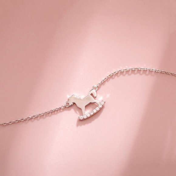 NEW 925 Sterling Silver Diamond Horse Necklace - Picture 8 of 14